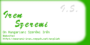 iren szeremi business card