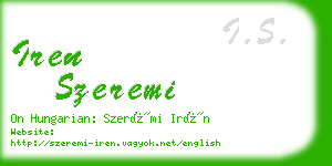 iren szeremi business card